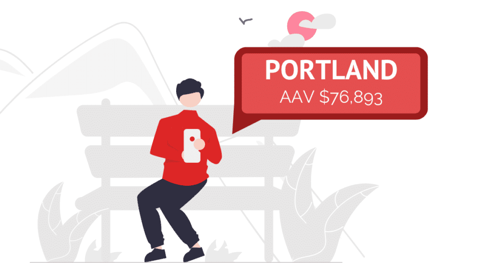 The average salary for Portland tech sales jobs is $76,893 per year.