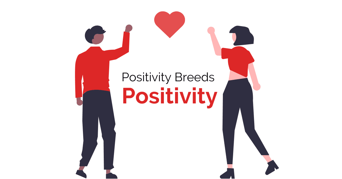 Being positive at work breeds positivity.